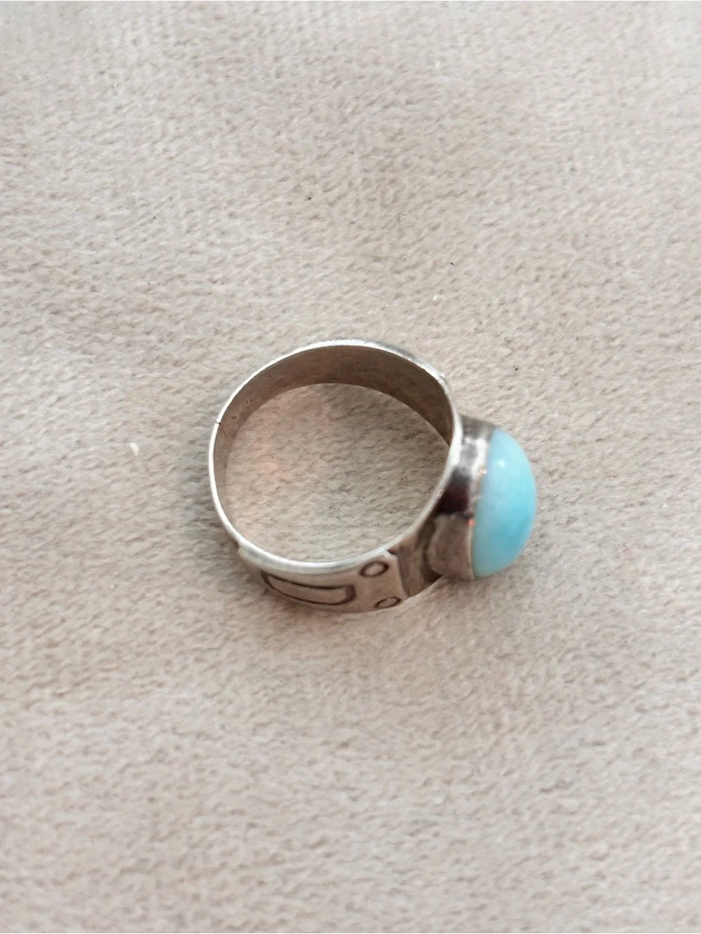Vintage 925 Sterling Silver & Genuine Turquoise  Statement Ring